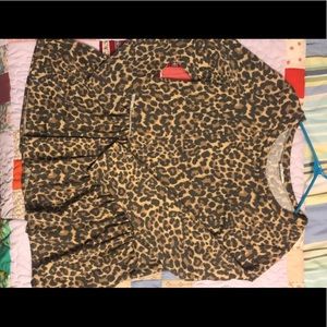 Cheetah print baby doll top